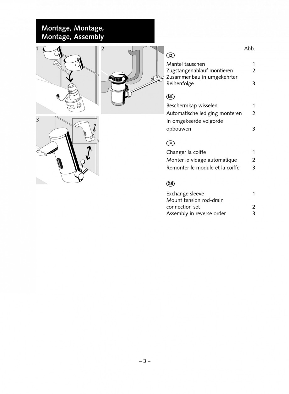 Pagina 3-Accesorii pentru baterii pentru lavoare - Set ventil automat SCHELL PURIS E Tip HD-K, PURIS E Tip...
