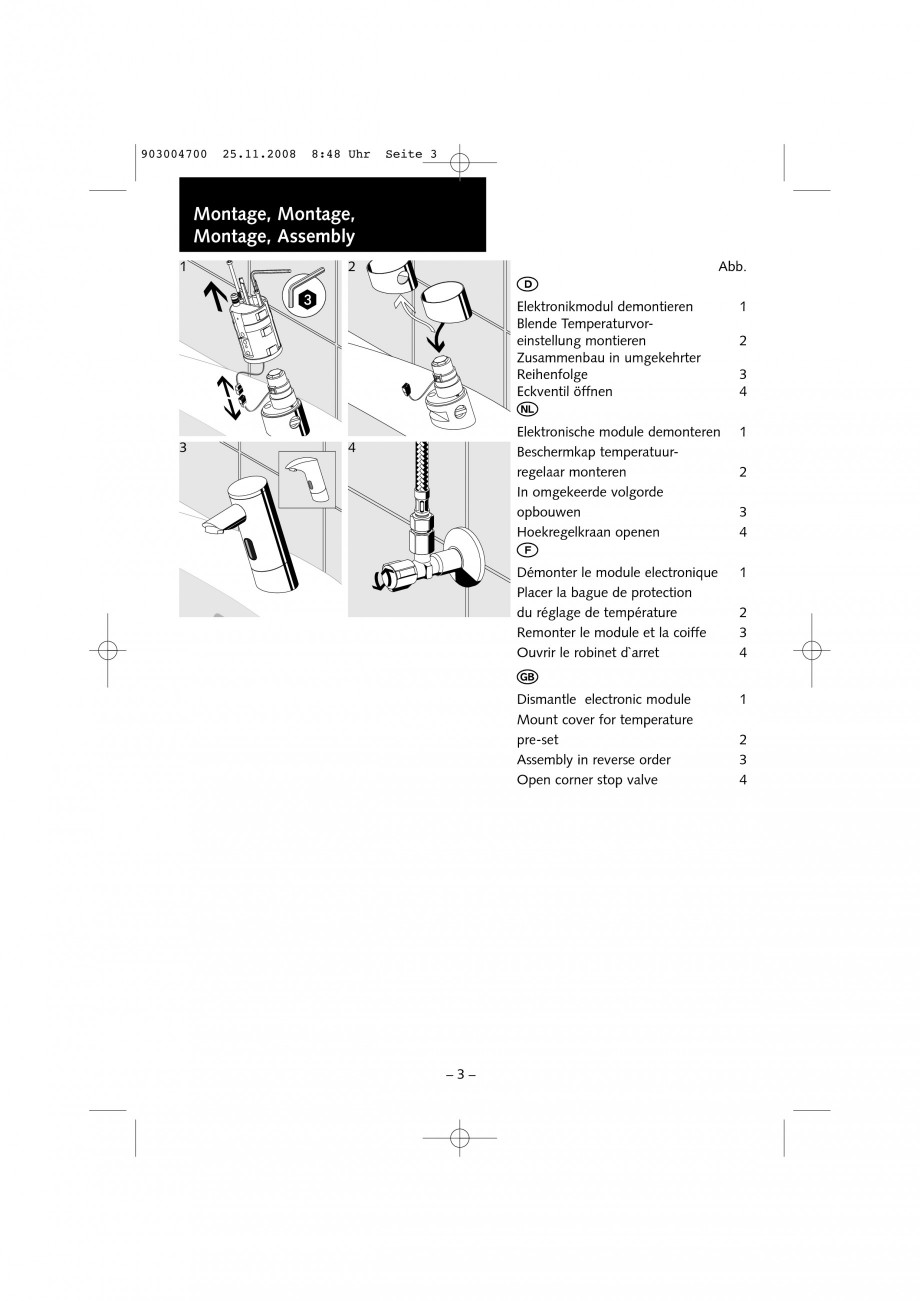 Pagina 3-Accesorii pentru baterii pentru lavoare - Inel pentru prereglarea temperaturii apei SCHELL PURIS E...