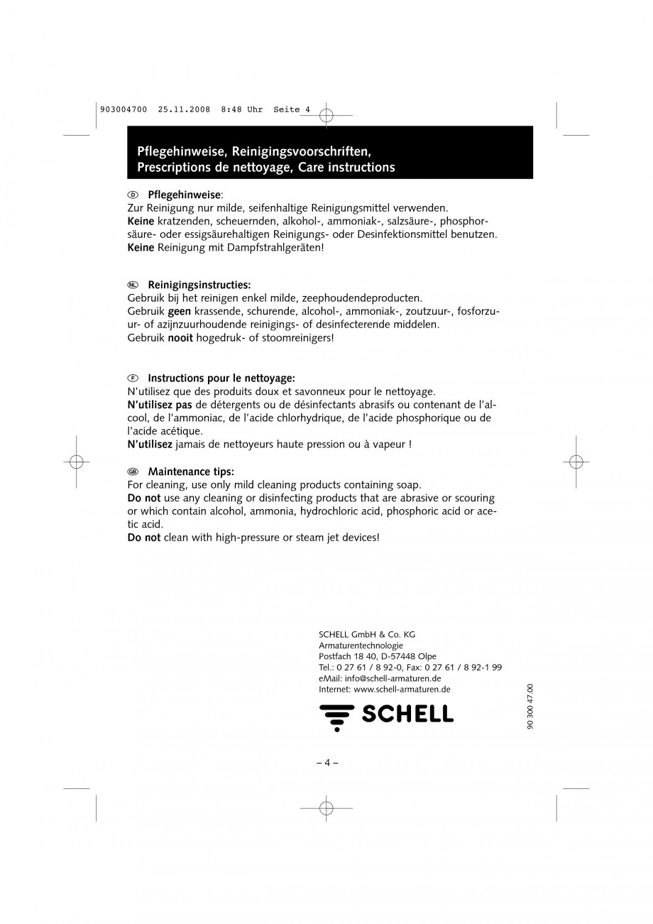 Pagina 4-Accesorii pentru baterii pentru lavoare - Inel pentru prereglarea temperaturii apei SCHELL PURIS E...