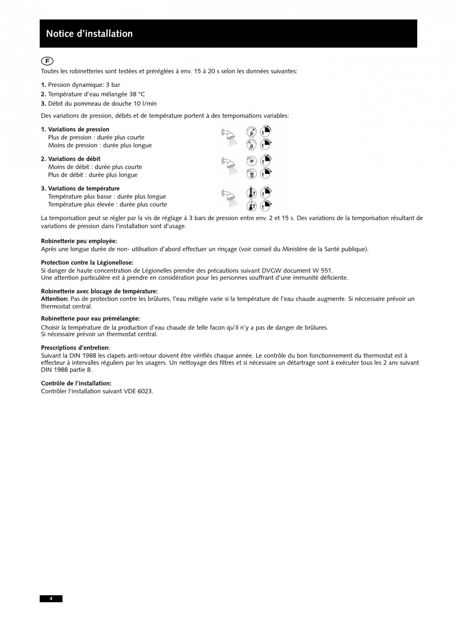 Pagina 4-Baterii cu montare in perete pentru lavoare SCHELL LINUS W-SC-M, LINUS W-SC-V Instructiuni montaj,...