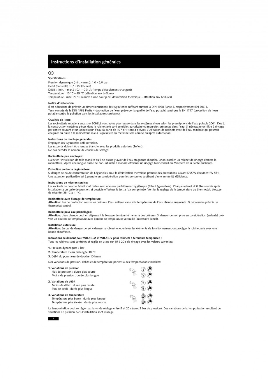 Pagina 4-Doza pentru montare in perete SCHELL WB-SC-M, WB-SC-V Instructiuni montaj, utilizare Engleza,...