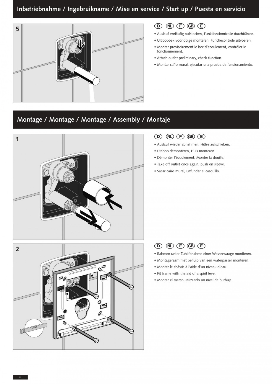 Pagina 6-Baterii cu montare in perete pentru lavoare SCHELL Instructiuni montaj, utilizare Romana r...