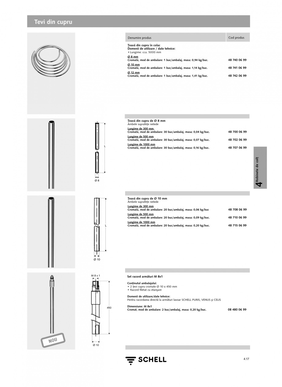 Pagina 1-Caracteristici tehnice SCHELL Tevi cupru Fisa tehnica Romana Tevi din cupru
Denumire produs Ţeavă ...
