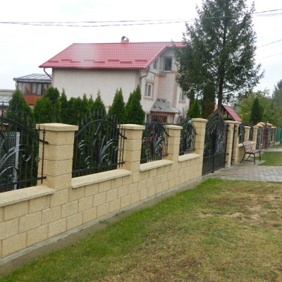 Prefabet Gard spalat crem zidarie - Garduri modulare din beton pentru curte si gradina Prefabet