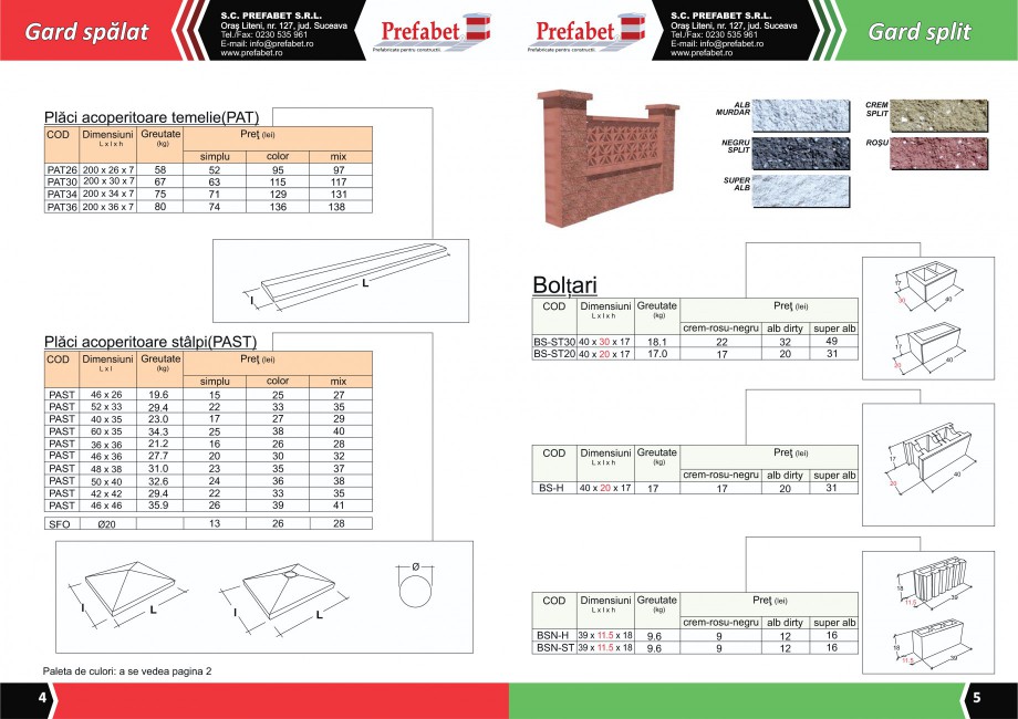 Pagina 4 - Prefabricate din beton pentru constructii Prefabet Cairo, Milano, Boshung, Spalat Catalog...