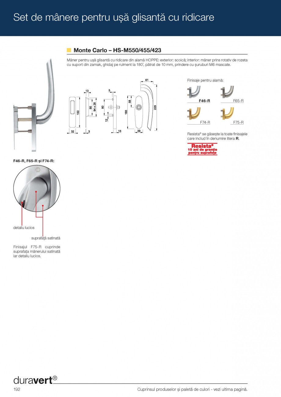 Pagina 6 - Manere pentru usi glisante cu ridicare HOPPE Fisa tehnica Romana 