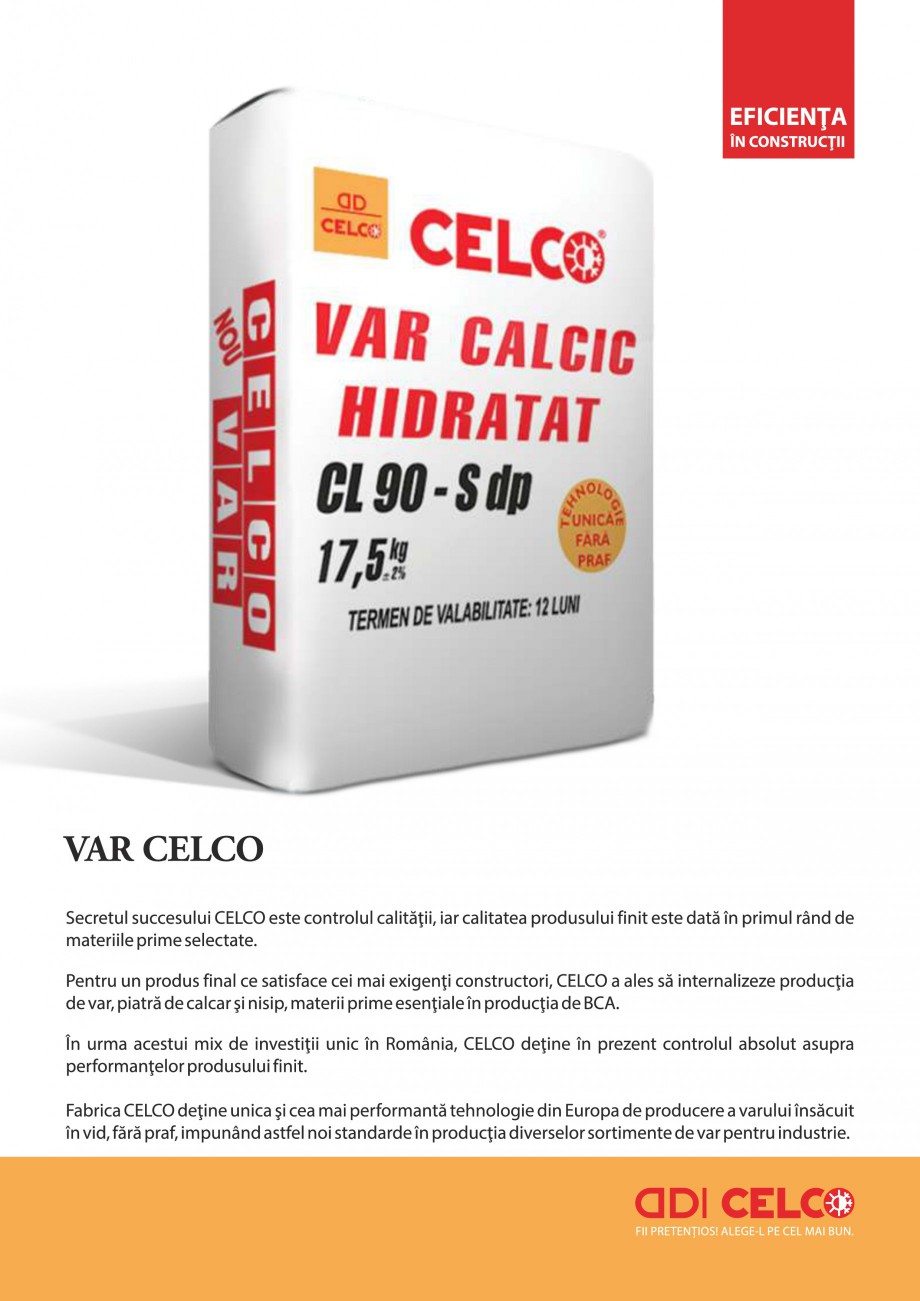 Pagina 1-Pliant - Var CELCO Var calcic hidratat CL90-S dp, Var industrial bulgari, calcic nestins, CL90-Q lu,...