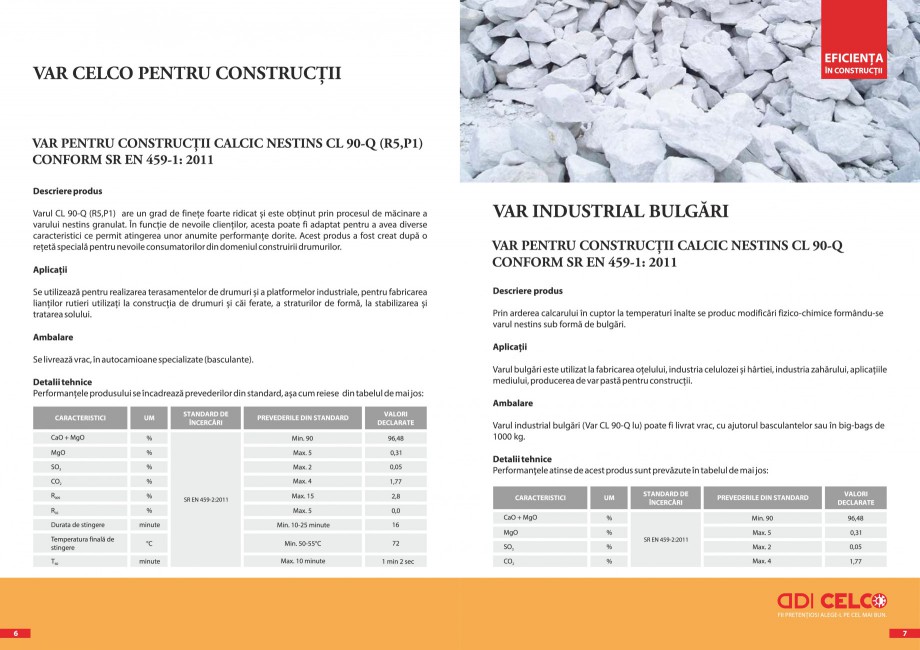 Pagina 4-Pliant - Var CELCO Var calcic hidratat CL90-S dp, Var industrial bulgari, calcic nestins, CL90-Q lu,...