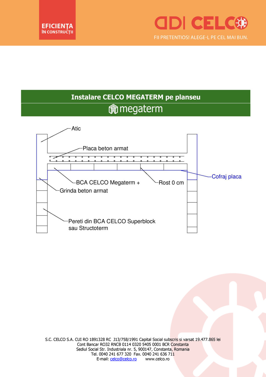Pagina 1-CAD-PDF Instalare CELCO MEGATERM pe planseu CELCO Detaliu de montaj 