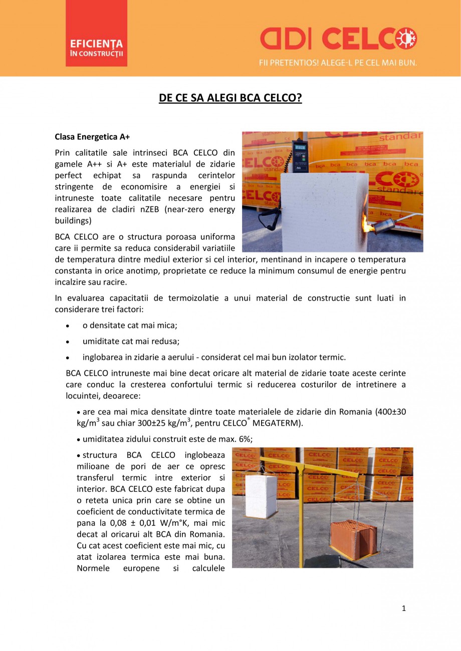 Pagina 1-De ce sa alegi BCA CELCO? CELCO MEGATERM, STANDARD, SUPERBLOCK, STRUCTOTERM, MEGATERM PLUS Catalog, ...