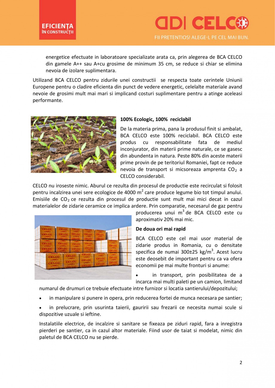 Pagina 2-De ce sa alegi BCA CELCO? CELCO MEGATERM, STANDARD, SUPERBLOCK, STRUCTOTERM, MEGATERM PLUS Catalog, ...