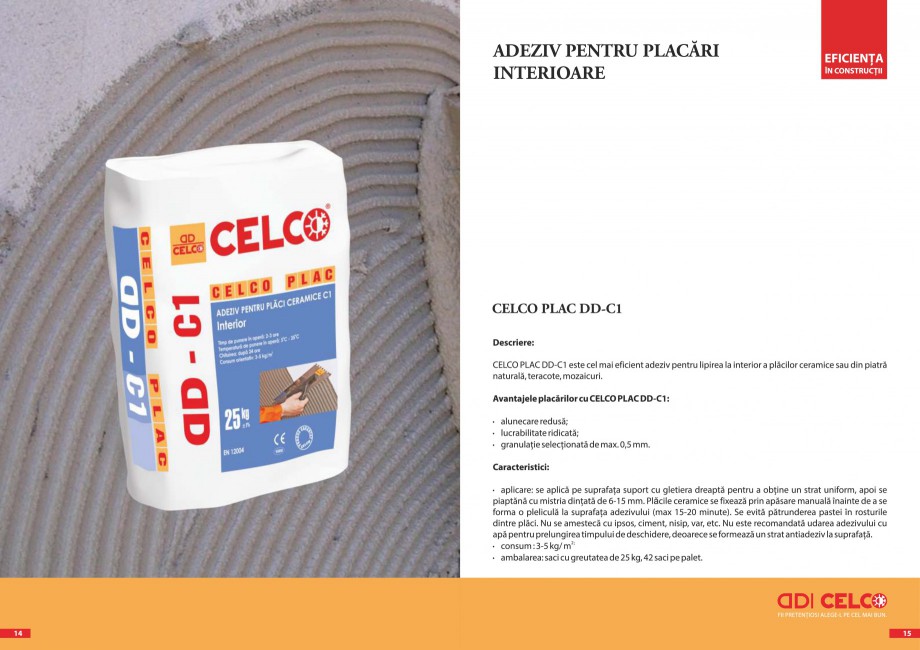 Pagina 4-Pliant - Adezivi pentru placari  CELCO PLAC interior DD-C1, PLAC interior-exterior DD-C12 Catalog,...