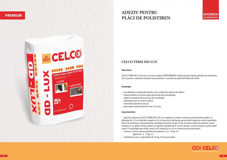 Pagina 2-Pliant - Mortar adeziv pentru polistiren CELCO TERM DD-T3 Catalog, brosura Romana 