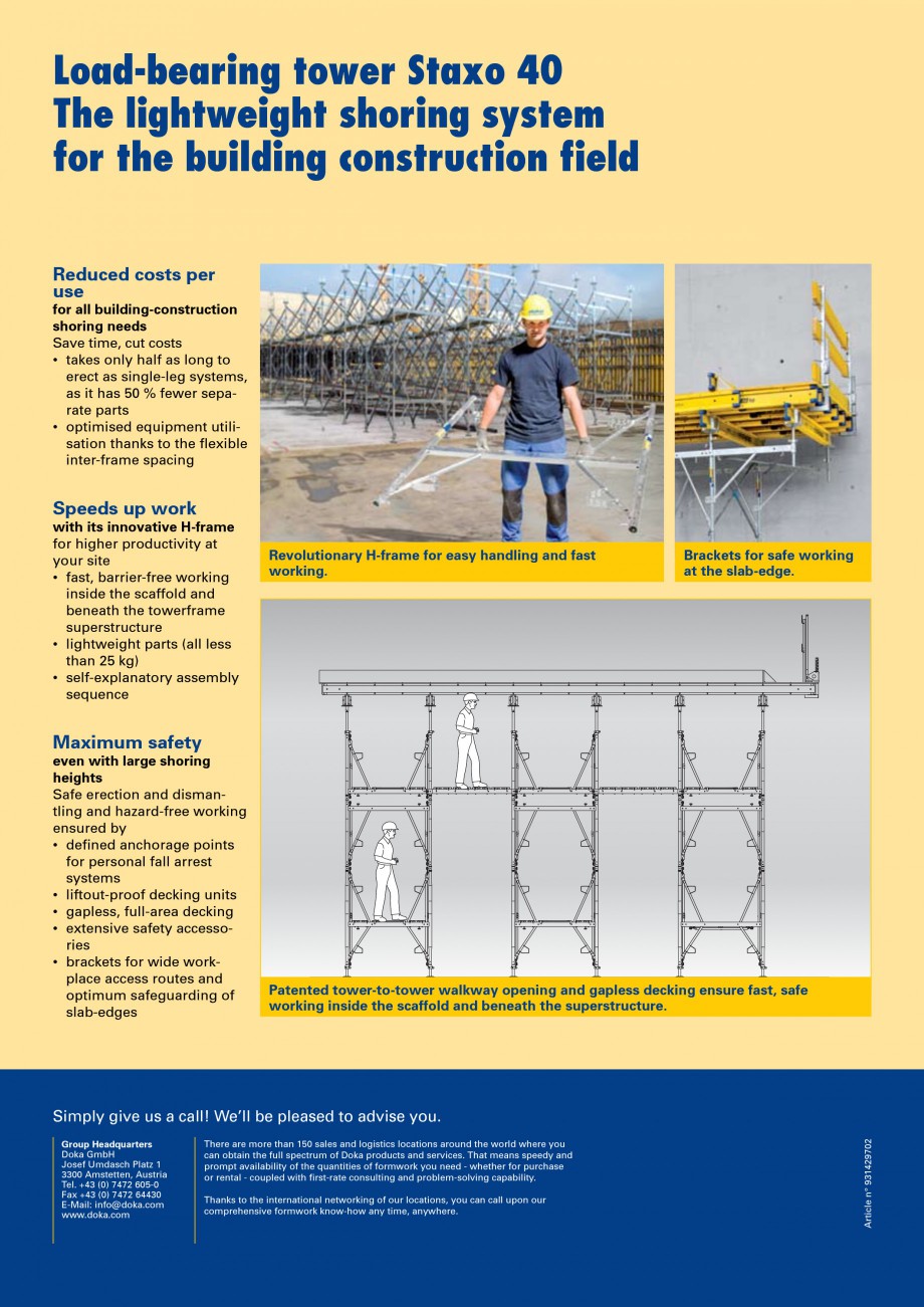 Prezentare schela portanta Staxo 40 DOKA Catalog, brosura Engleza