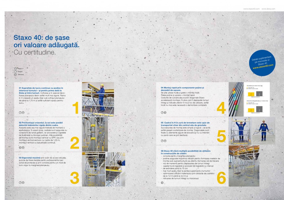 Prezentare schela portanta Staxo 40 DOKA Catalog, brosura Romana