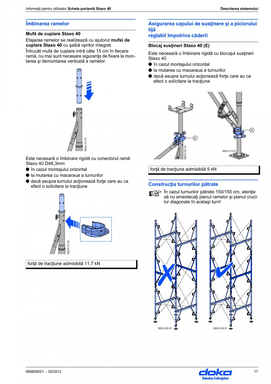 Pagina 17 - Schela portanta DOKA STAXO 40 Instructiuni montaj, utilizare Romana izarea...