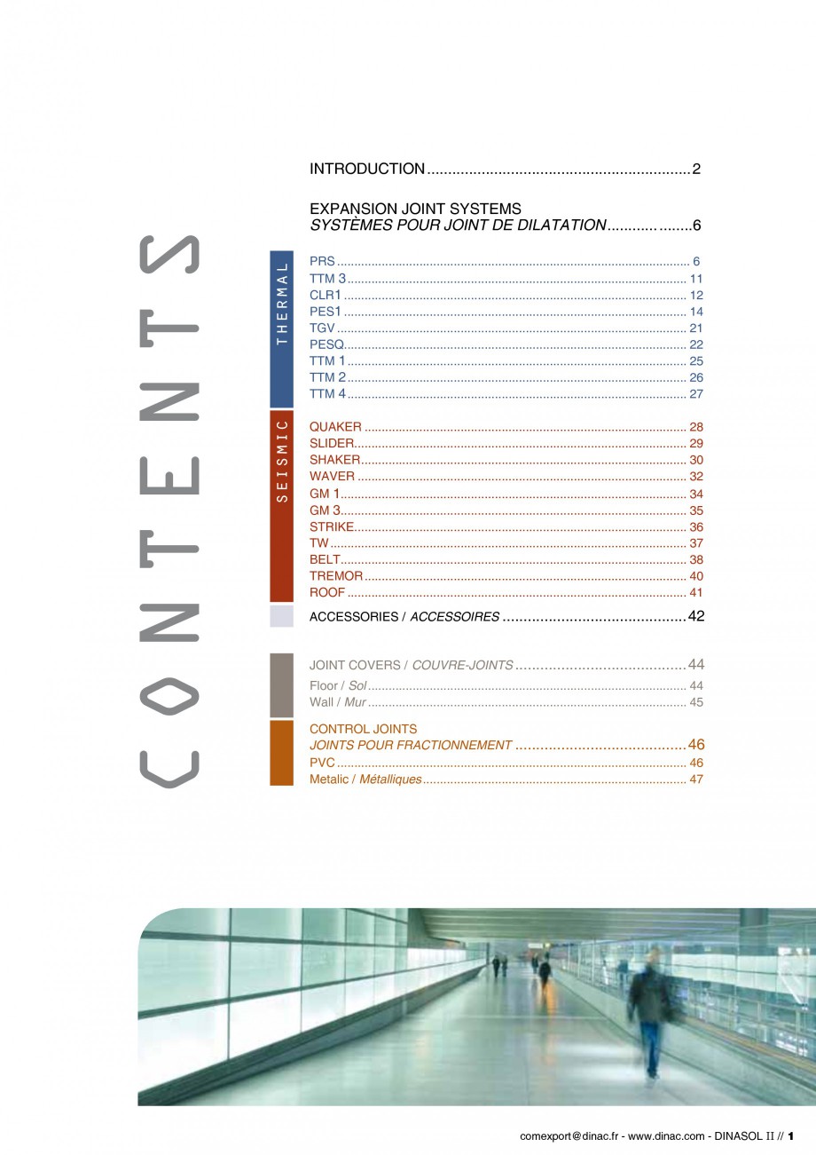 Pagina 3-Profile de dilatatie pentru pereti, pardoseli  Catalog, brosura Engleza, Franceza .....................