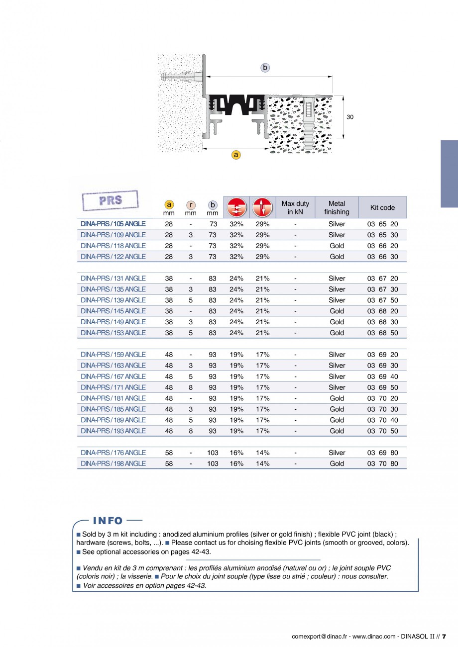 Pagina 9-Profile de dilatatie pentru pereti, pardoseli  Catalog, brosura Engleza, Franceza afond / plafond
...