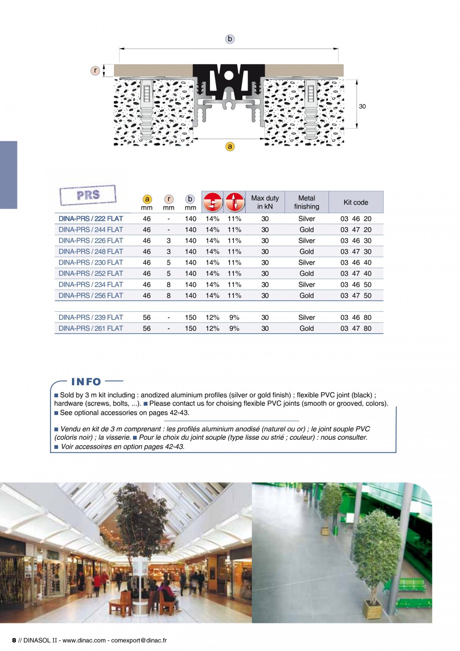 Pagina 10-Profile de dilatatie pentru pereti, pardoseli  Catalog, brosura Engleza, Franceza x 3,5 kN

max 7 kN...