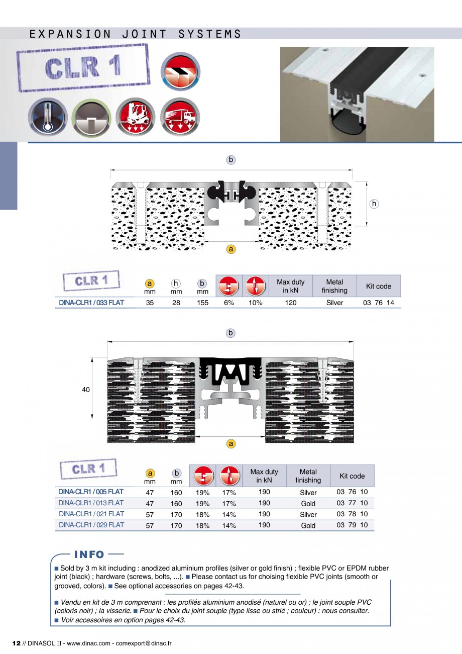 Pagina 14-Profile de dilatatie pentru pereti, pardoseli  Catalog, brosura Engleza, Franceza optional...