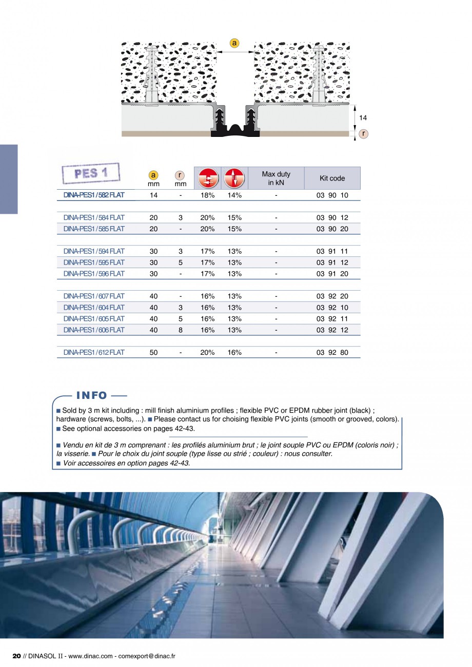 Pagina 22-Profile de dilatatie pentru pereti, pardoseli  Catalog, brosura Engleza, Franceza -PES1 / 116 FLAt...
