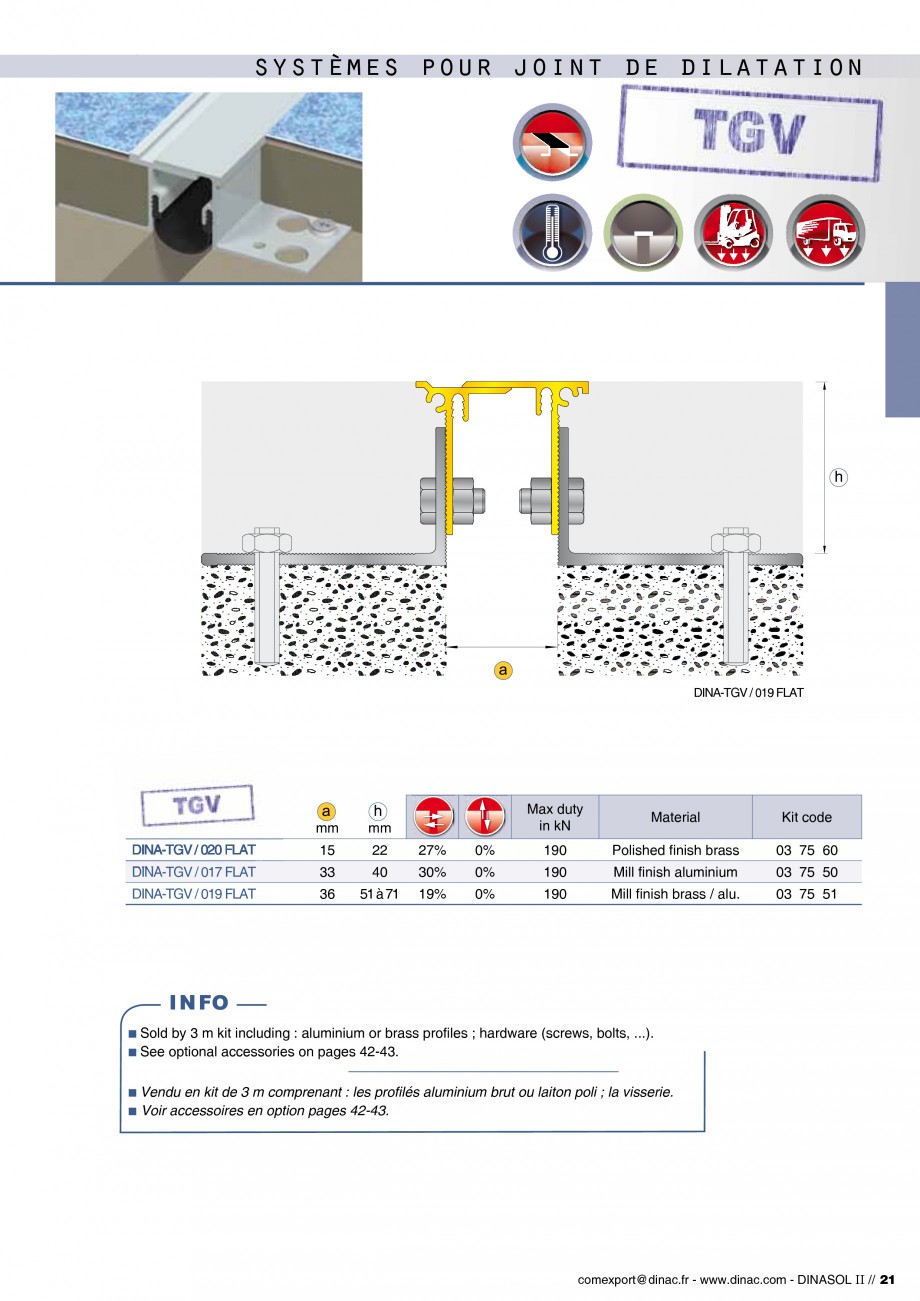 Pagina 23-Profile de dilatatie pentru pereti, pardoseli  Catalog, brosura Engleza, Franceza 0 70 70 70 3 18 23...
