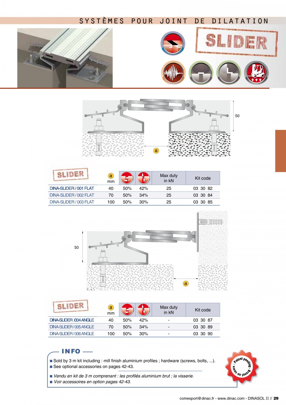 Pagina 31-Profile de dilatatie pentru pereti, pardoseli  Catalog, brosura Engleza, Franceza -PES1 / 596 FLAt...