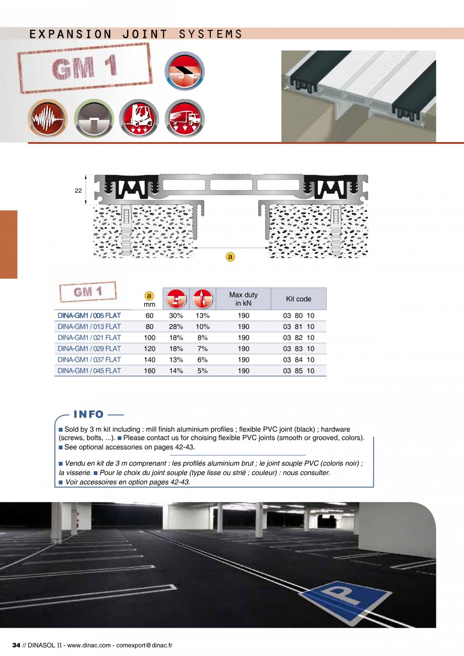 Pagina 36-Profile de dilatatie pentru pereti, pardoseli  Catalog, brosura Engleza, Franceza 0 ANGLE DINA-PESQ ...