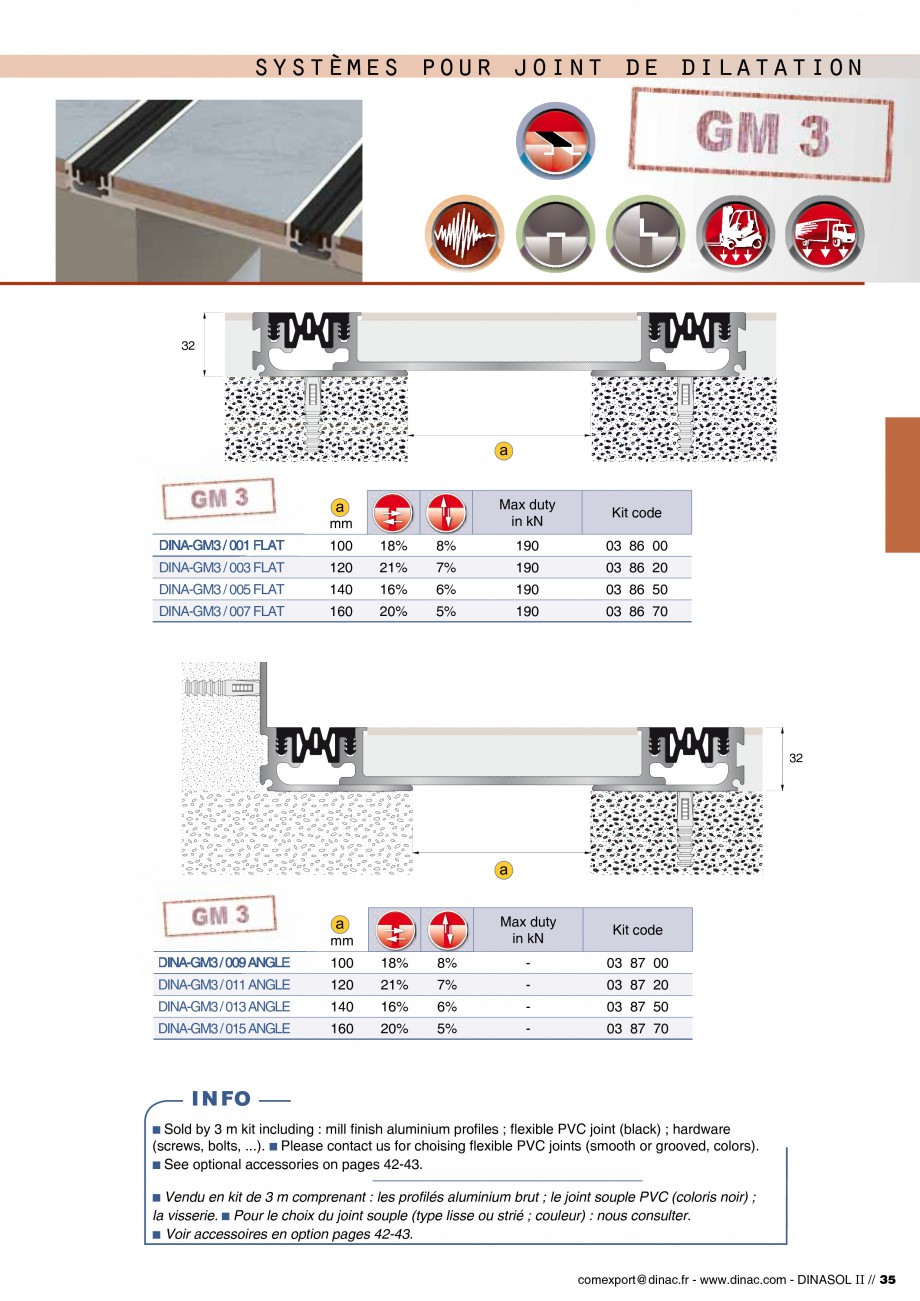 Pagina 37-Profile de dilatatie pentru pereti, pardoseli  Catalog, brosura Engleza, Franceza les (silver or...