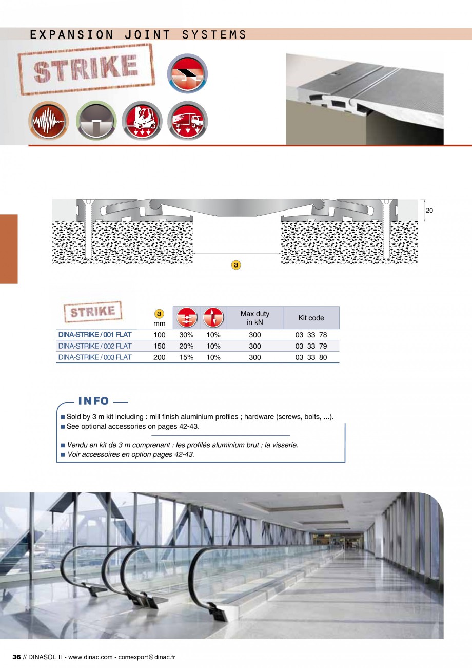 Pagina 38-Profile de dilatatie pentru pereti, pardoseli  Catalog, brosura Engleza, Franceza  DINA-ttM1 / 006...