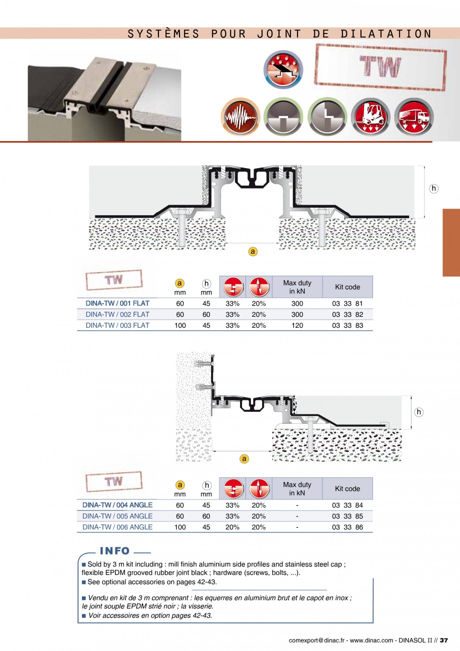 Pagina 39-Profile de dilatatie pentru pereti, pardoseli  Catalog, brosura Engleza, Franceza  18% 18% 18% 18%...