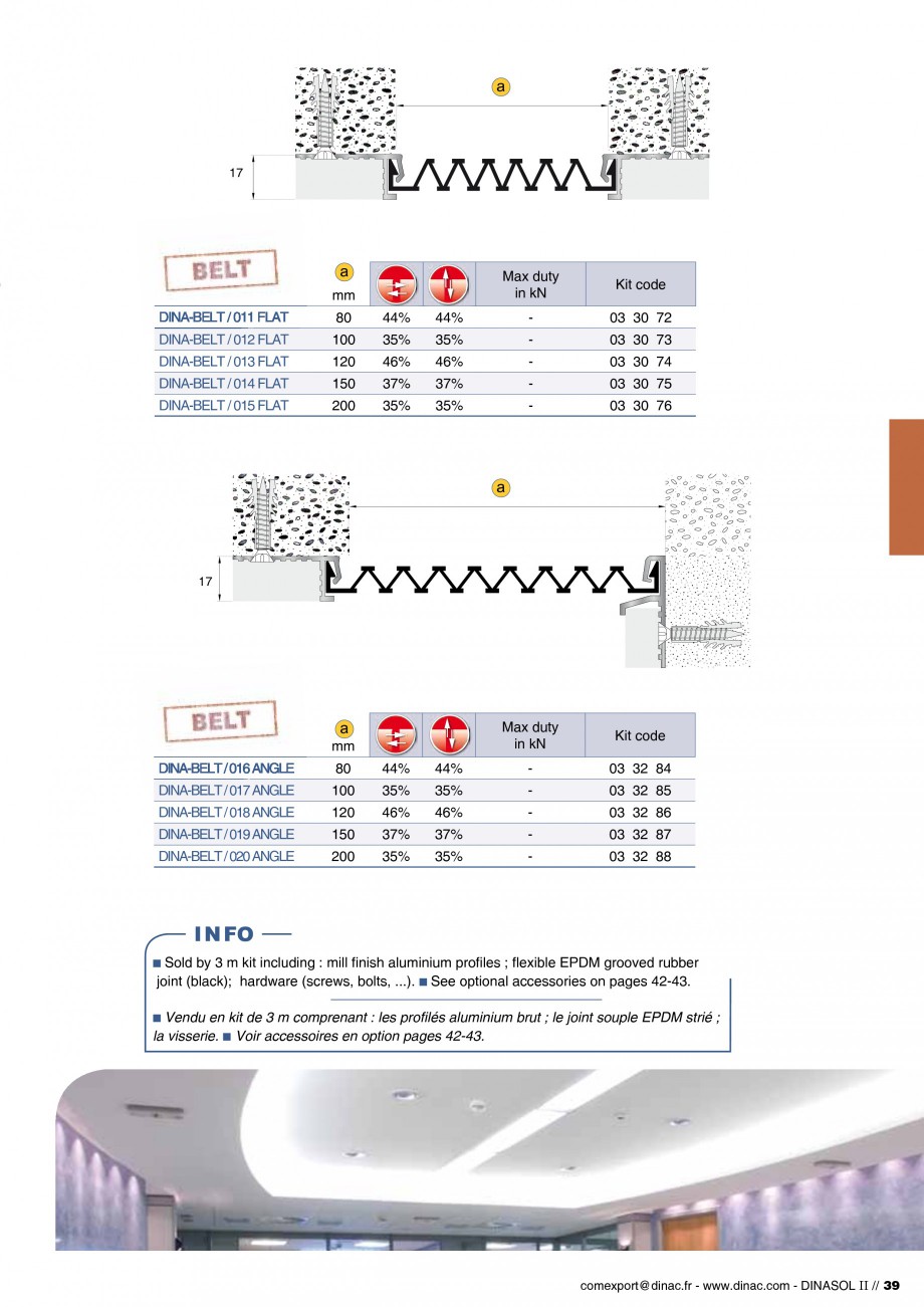 Pagina 41-Profile de dilatatie pentru pereti, pardoseli  Catalog, brosura Engleza, Franceza 03 30 33

45

a
...