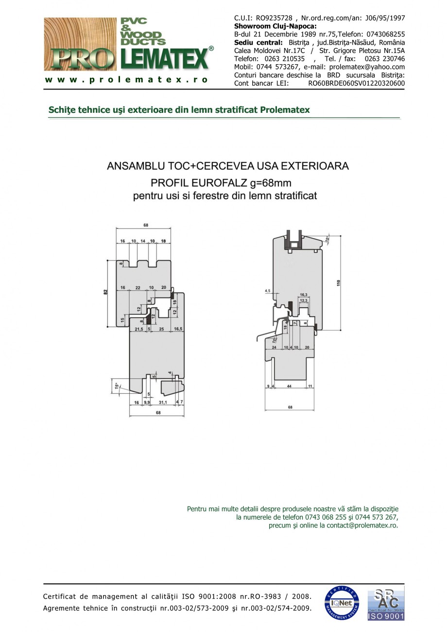 Pagina 2-Usi de exterior din lemn stratificat  PROLEMATEX Fisa tehnica Romana mn stratificat Prolematex
...