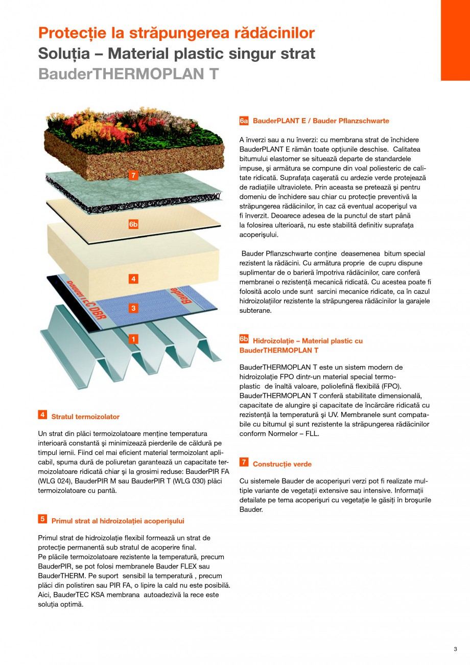 Pagina 3-Sisteme pentru acoperisuri cu vegetatie - extensiv  BAUDER Fisa tehnica Romana  de bandă metalică...