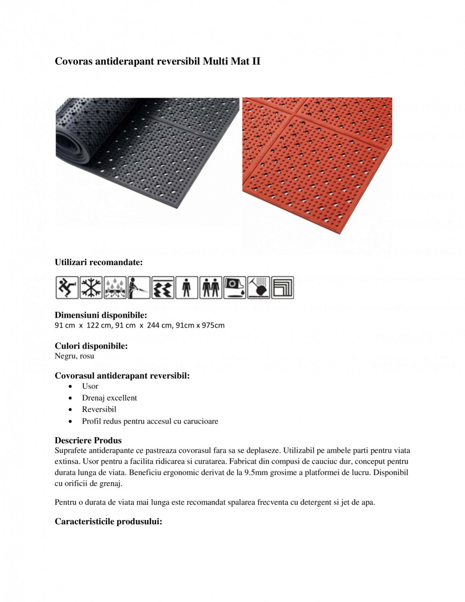 Pagina 1 - Covoras antiderapant reversibil EUROMATT Multi Mat II Fisa tehnica Covoras antiderapant...