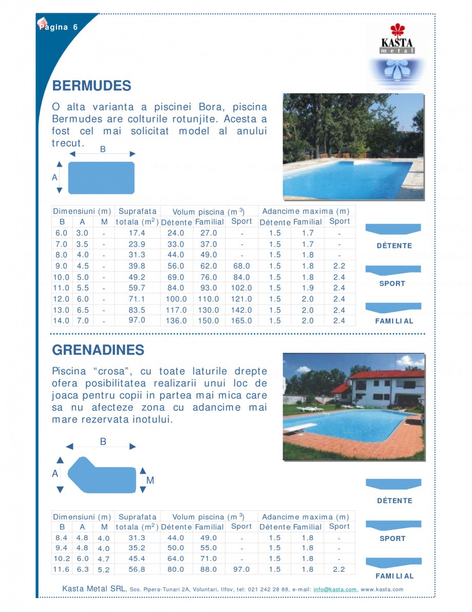 Pagina 1-Piscine modulare  KASTA METAL BERMUDES, GRENADINES Fisa tehnica Romana Pagina 6

BERMUDES
O alta...
