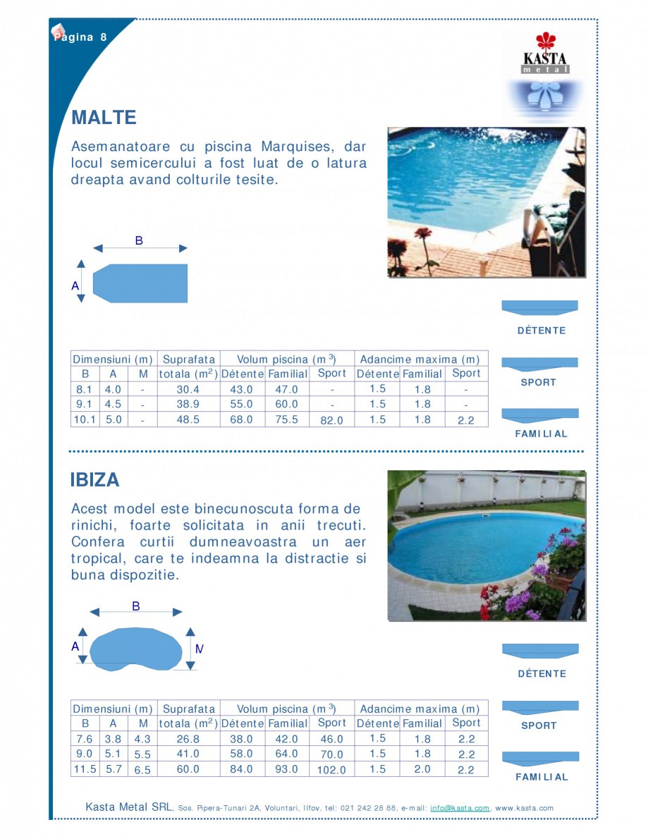 Pagina 1-Piscine modulare KASTA METAL IBIZA, MALTE Fisa tehnica Romana Pagina 8

MALTE
Asemanatoare cu...