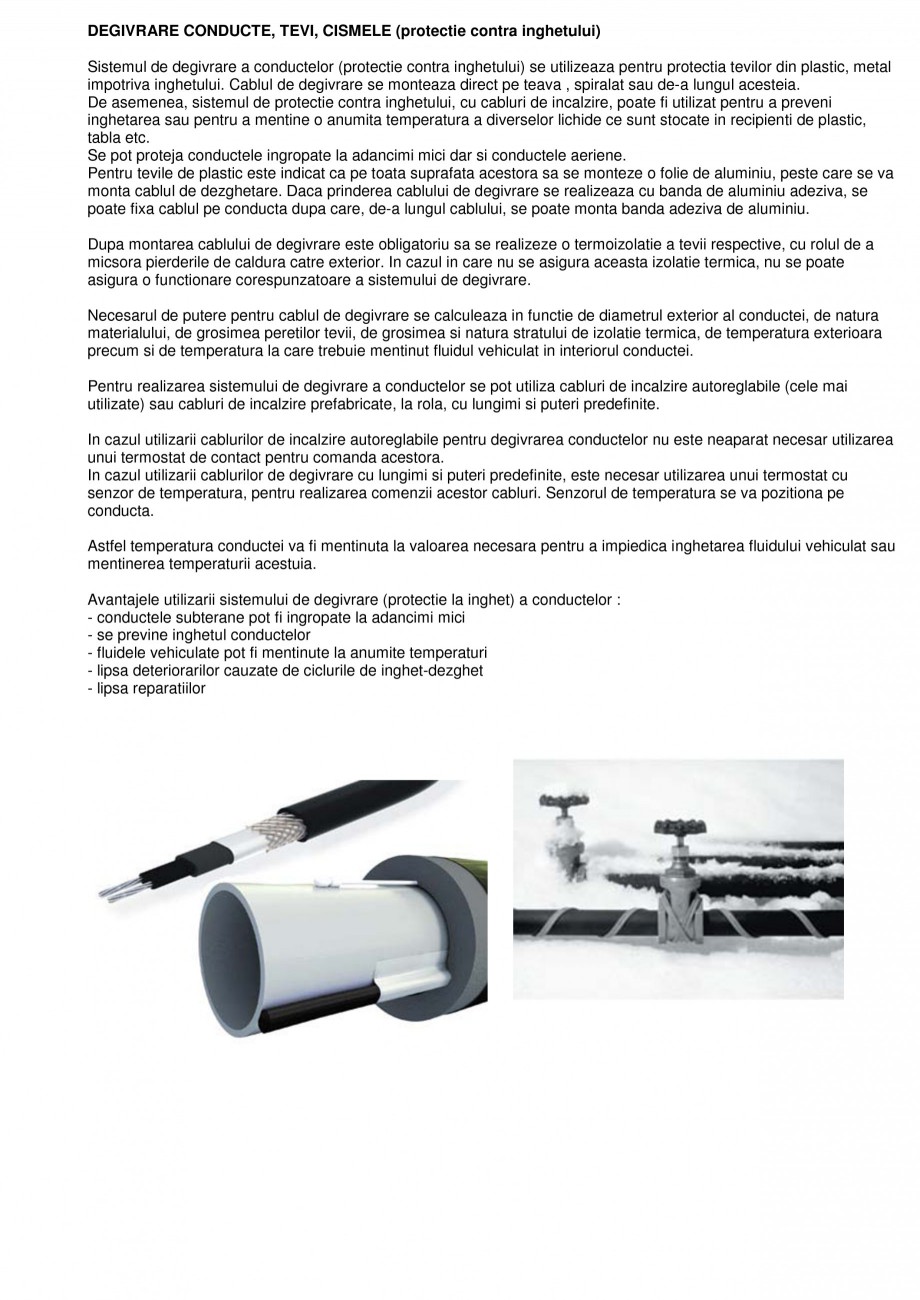 Sisteme De Degivrare A Conductelor Fenix Degivrare Conducte Tevi Catalog Brosura Romana