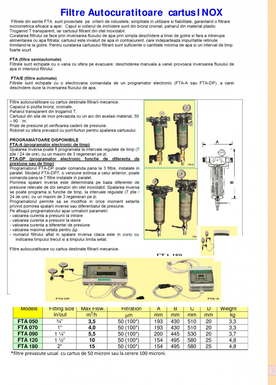 Pagina 7-Filtre de apa pentru uz casnic si industrial NOBEL EASY A, EASY TECHNO, EASY A TECHNO, EASYMAX,...