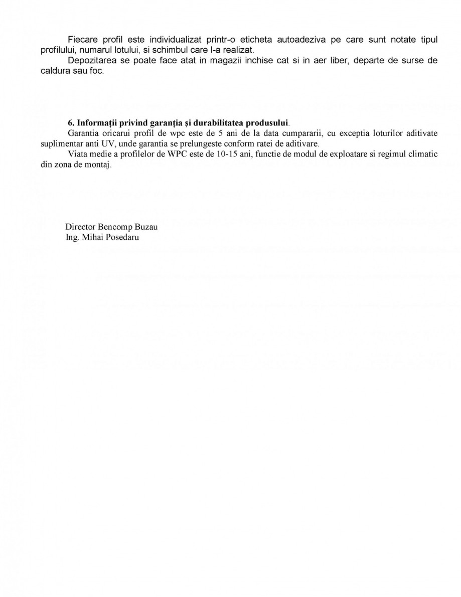 Pagina 3-Profile din lemn WPC BENCOMP Fisa tehnica Romana 