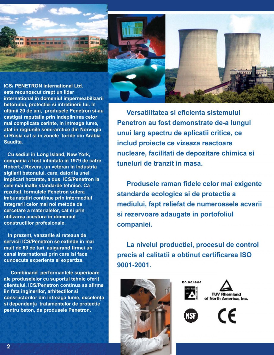 Pagina 2-Penetron - Protectia totala a betonului  Catalog, brosura Romana 