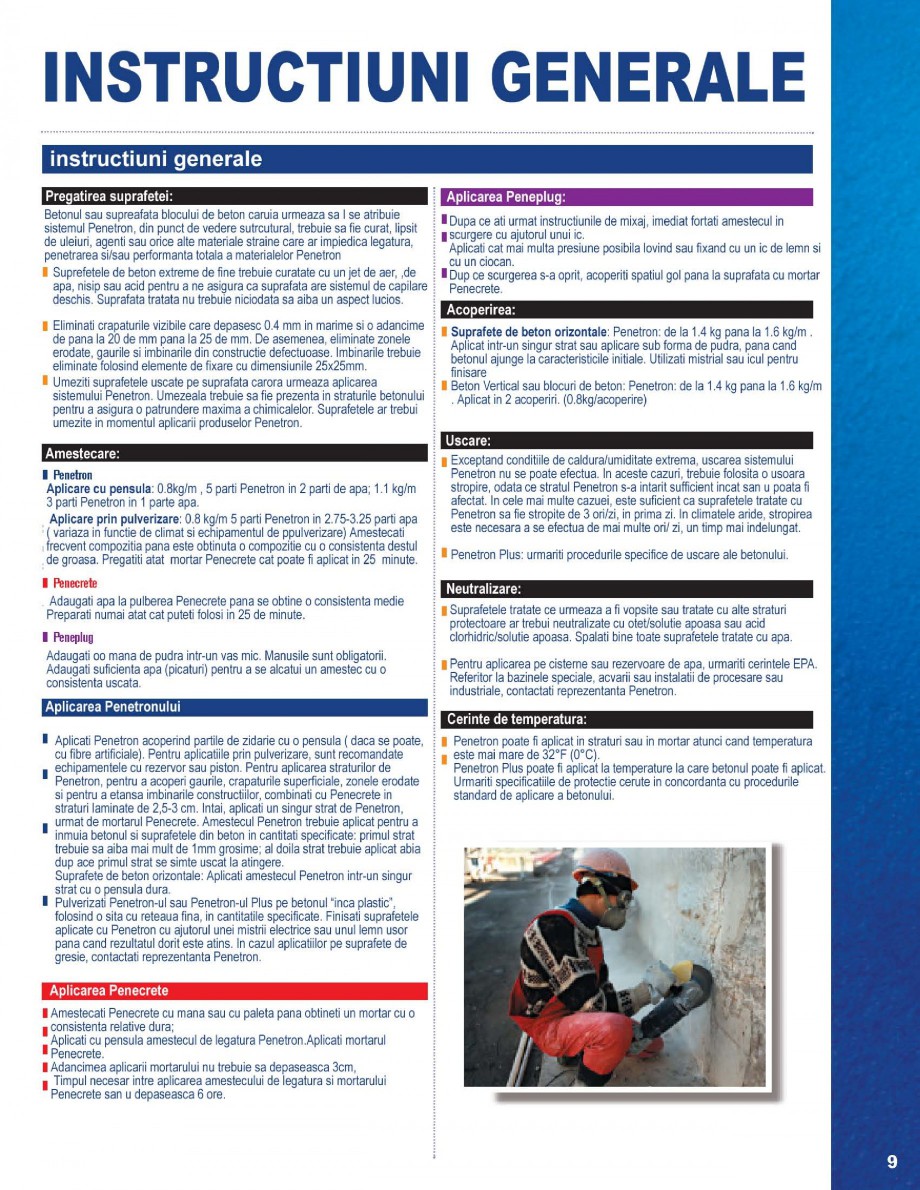Pagina 9-Penetron - Protectia totala a betonului  Catalog, brosura Romana 