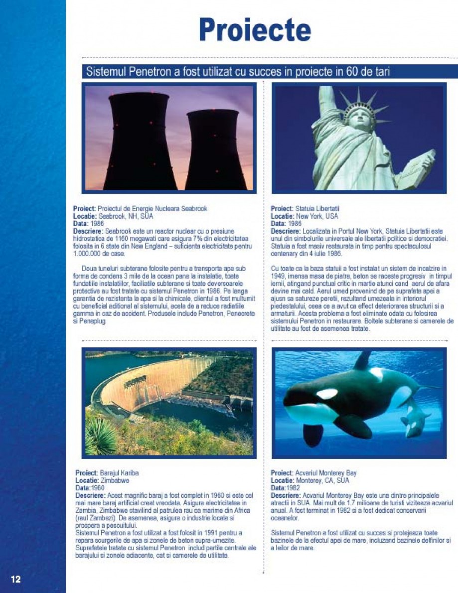 Pagina 12-Penetron - Protectia totala a betonului  Catalog, brosura Romana 