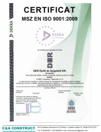Certificat MZS EN ISO 9001:2009