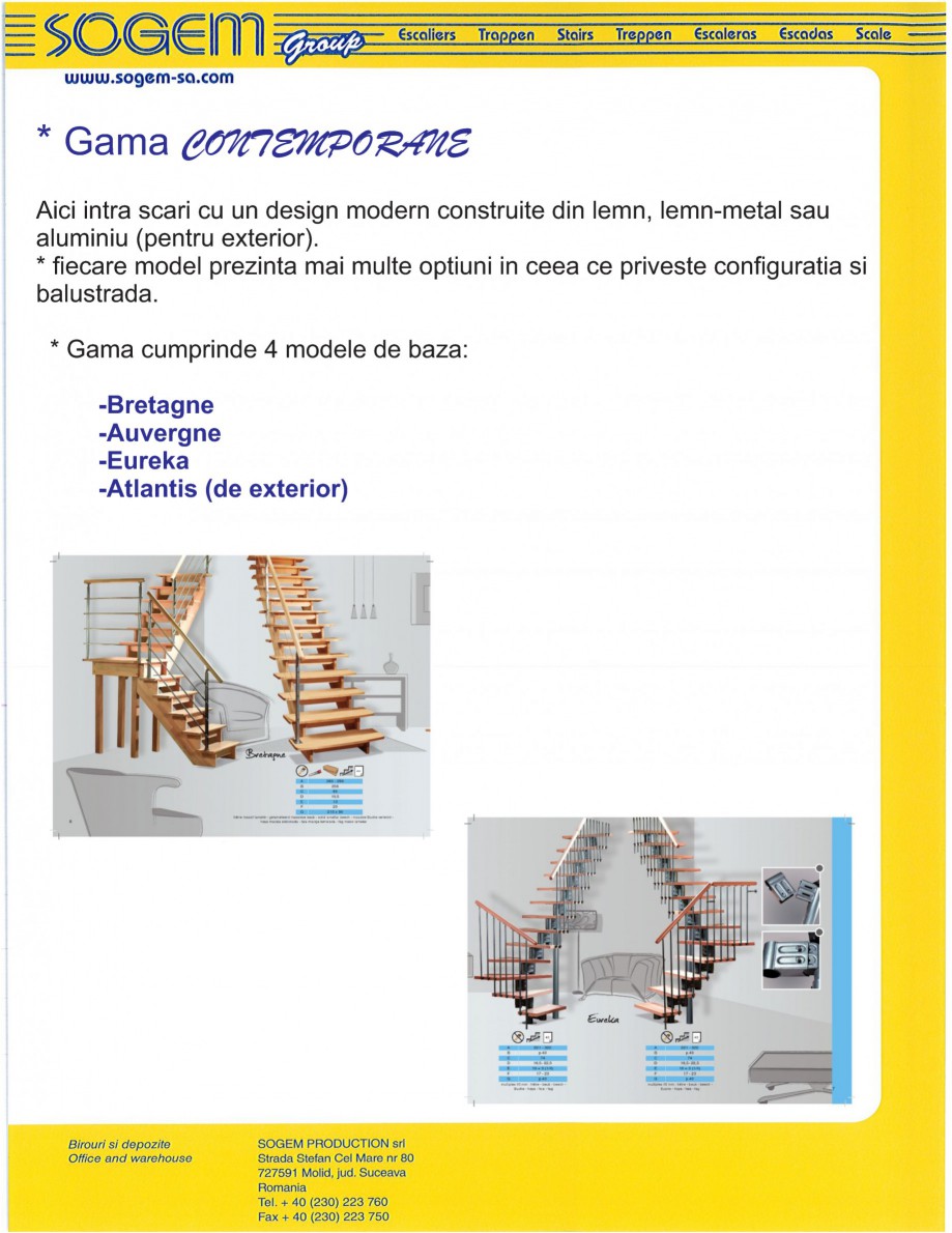 Pagina 3-Scari pe structura din lemn si metal SOGEM Catalog, brosura Romana  scari din celelalte game (ex:...