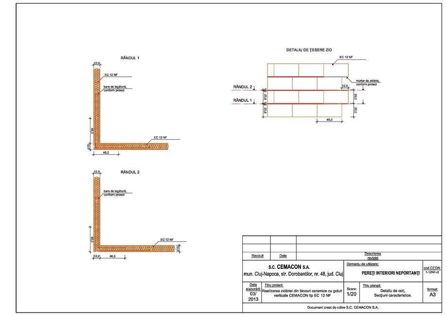 Pagina 1-CAD-PDF Detaliu de colt CEMACON Detaliu de montaj EVOCERAMIC EC 12 NF 