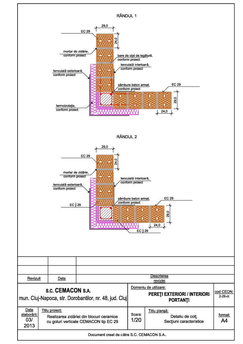 Pagina 1-CAD-PDF Detaliu de colt CEMACON Detaliu de montaj EVOCERAMIC EC 29 