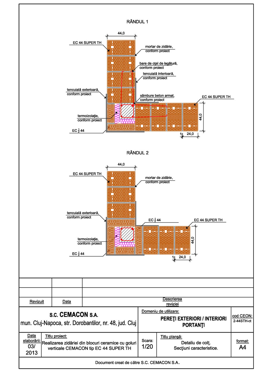 Pagina 1-CAD-PDF Detaliu de colt CEMACON Detaliu de montaj EVOCERAMIC EC 44 LM 