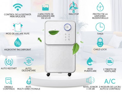 Infografic dezumidificator D12 ECO Dezumidificator