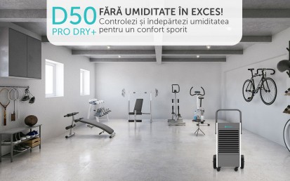 Sala de fitness cu dezumidificator D50 DRY PRO+ Dezumidificator